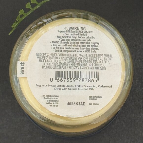 BBW Fresh Amalfi Lemon Bath & Body Works Single Wick Candle - Picture 10 of 10